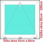 Plastová okna S SOFT šířka 55 a 60cm x výška 85-100cm 